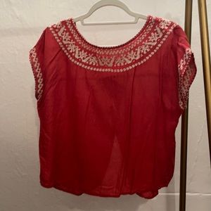 Lucky Brand Raspberry Silk Blouse